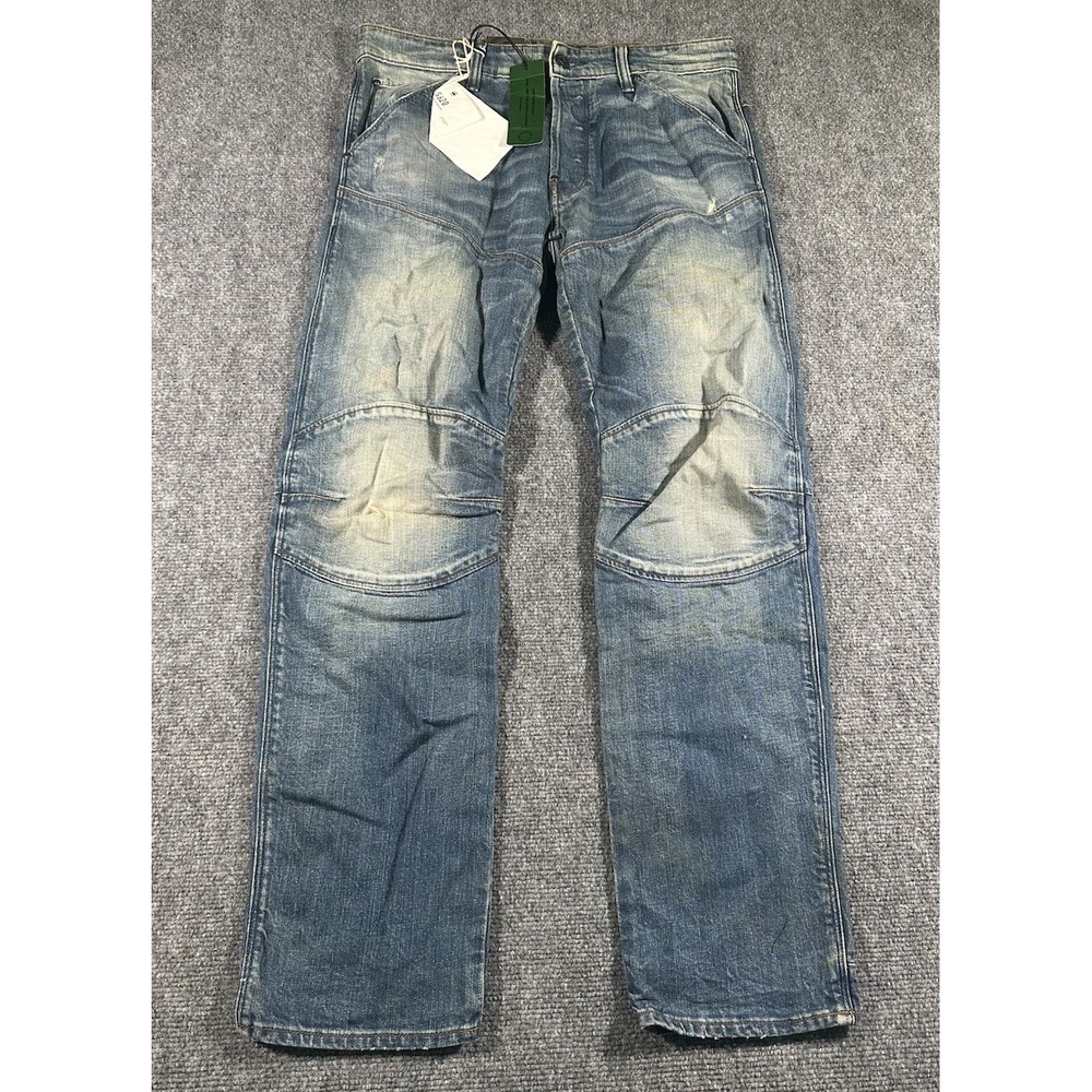 G Star Elwood Jeans 5620 3D Straight Button Fly Blue NWD